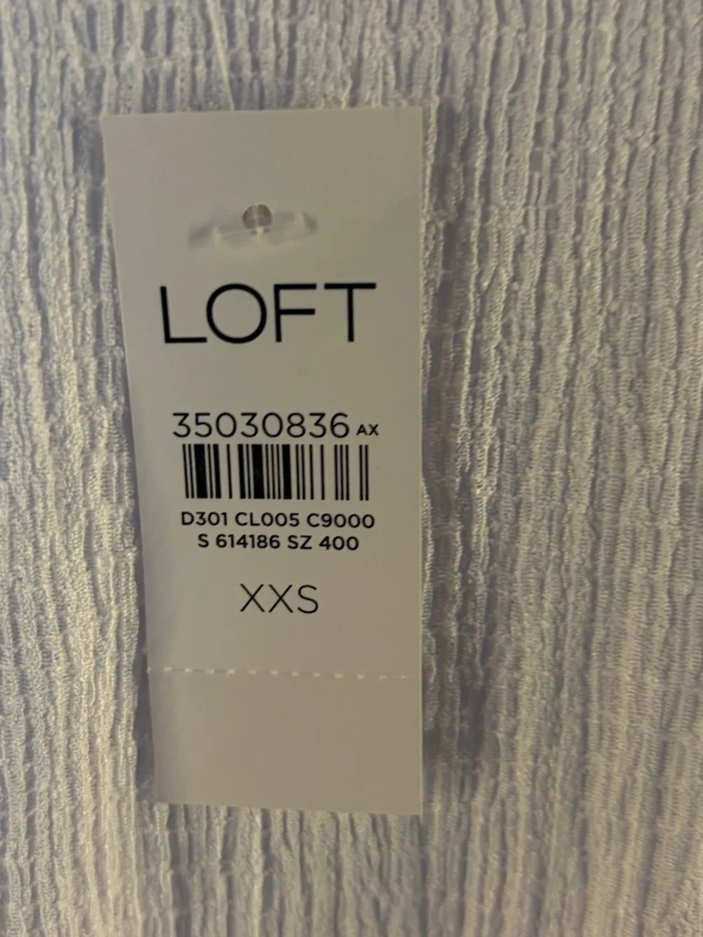 LOFT Short Puff Sleeve Blouse, White color Size XXS (NWT)